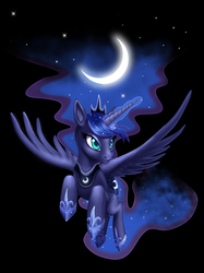 Size: 950x1267 | Tagged: safe, artist:misswish, princess luna, g4, female, moon, solo