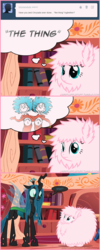 Size: 660x1645 | Tagged: safe, edit, queen chrysalis, oc, oc:fluffle puff, g4, the cat in the hat, thing 1, thing 2