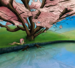 Size: 800x724 | Tagged: safe, artist:hewison, fluttershy, g4, tree, water