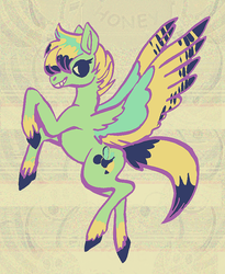 Size: 634x774 | Tagged: safe, artist:terribleclaw, oc, oc only, pegasus, pony, abstract background, female, mare, smiling, solo, wings