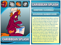 Size: 876x646 | Tagged: safe, oc, oc only, oc:caribbean splash, ask king sombra, choose your party, stat cards