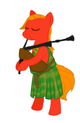 Size: 723x1106 | Tagged: safe, artist:darkhestur, big macintosh, earth pony, pony, g4, bagpiper, scottish, simple background, solo, transparent background