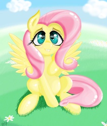 Size: 1944x2304 | Tagged: safe, artist:falco9998, fluttershy, g4, female, lip bite, solo