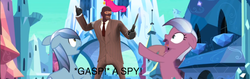 Size: 1271x401 | Tagged: safe, edit, edited screencap, screencap, crystal arrow, crystal beau, elbow grease, paradise (g4), crystal pony, pony, g4, the crystal empire, crossover, image macro, meme, spy, spy (tf2), team fortress 2