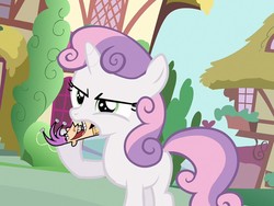 Size: 800x600 | Tagged: safe, artist:sweetieburger, edit, edited screencap, screencap, sweetie belle, g4, april fool, the april fool, the fairly oddparents