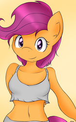 Size: 900x1431 | Tagged: dead source, safe, artist:freefraq, scootaloo, anthro, g4, older