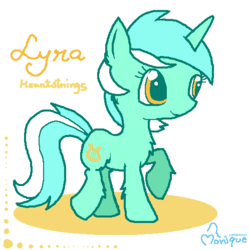 Size: 499x500 | Tagged: safe, artist:lemonikki, lyra heartstrings, pony, unicorn, g4, chibi, cute, female, fluffy, raised hoof, raised leg, simple background, smiling, solo, white background