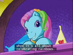 Size: 640x480 | Tagged: safe, screencap, rainbow dash (g3), g3, the runaway rainbow, rainbows, rainbows darling rainbows, subtitles