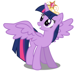 Size: 930x859 | Tagged: safe, artist:caliazian, twilight sparkle, alicorn, pony, g4, magical mystery cure, .ai available, big crown thingy, crown, cute, female, jewelry, looking up, mare, regalia, simple background, solo, spread wings, transparent background, twilight sparkle (alicorn), vector, wings