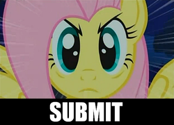 Size: 467x336 | Tagged: safe, edit, edited screencap, screencap, fluttershy, g4, stare master, bust, closed mouth, cropped, image macro, looking at you, portrait, solo, spread wings, stare, the stare, wide eyes, wings