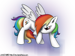 Size: 1776x1335 | Tagged: safe, artist:xhazard78x, rainbow dash, pony, g4, female, solo, super rainbow dash