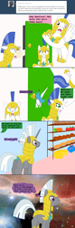 Size: 1069x3215 | Tagged: safe, artist:hakar-kerarmor, princess celestia, oc, oc:arrowhead, oc:bastion, oc:monolith, oc:nors, ask four inept guardponies, g4