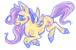 Size: 740x484 | Tagged: safe, artist:theasininecanine, fluttershy, g4, filly, foal, unshorn fetlocks, younger