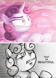 Size: 812x1135 | Tagged: safe, artist:berrypawnch, artist:uc77, sweetie belle, g4, exploitable meme, that is beautiful