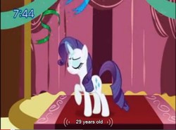 Size: 642x474 | Tagged: safe, edit, edited screencap, screencap, rarity, friendship is magic, g4, age, caption, solo, youtube caption