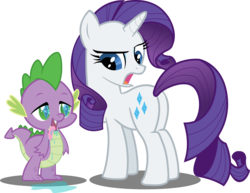 Size: 4001x3085 | Tagged: safe, artist:sansbox, rarity, spike, dragon, pony, unicorn, g4, butt, cutie mark, drool, eyes on the prize, female, male, plot, rarity is not amused, rarity's cutie mark, ship:sparity, shipping, simple background, straight, tongue out, transparent background, vector