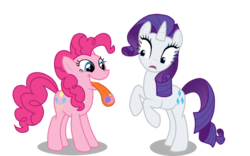 Size: 1534x955 | Tagged: safe, artist:thelastgherkin, pinkie pie, rarity, snail, g4, simple background, transparent background, vector