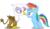 Size: 1177x688 | Tagged: safe, artist:thelastgherkin, gilda, rainbow dash, griffon, g4, chickub, filly, filly rainbow dash, li'l gilda, younger