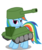 Size: 409x490 | Tagged: safe, artist:thelastgherkin, rainbow dash, tank pony, g4, cosplay, female, pony tank, simple background, solo, tank (vehicle), transparent background, vector