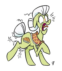 Size: 700x800 | Tagged: safe, artist:glancojusticar, granny smith, g4, open mouth, pain, simple background, white background