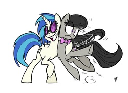 Size: 1100x800 | Tagged: safe, artist:glancojusticar, dj pon-3, octavia melody, vinyl scratch, g4, female, lesbian, ship:scratchtavia, shipping, simple background, white background