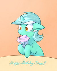 Size: 900x1125 | Tagged: safe, artist:marikaefer, lyra heartstrings, pony, unicorn, g4, colored pupils, female, milkshake, solo