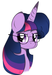 Size: 753x1096 | Tagged: safe, artist:v-d-k, twilight sparkle, pony, g4, female, glasses, portrait, solo