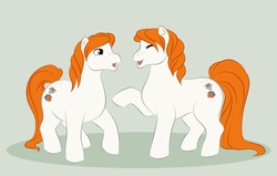 Size: 886x563 | Tagged: safe, artist:uppun, duo, fred weasley, george weasley, harry potter (series), ponified