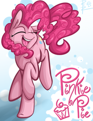 Size: 424x550 | Tagged: safe, artist:rawrcharlierawr, pinkie pie, earth pony, pony, g4, cupcake, female, happy, solo