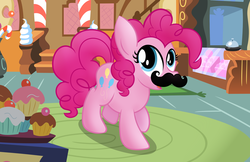 Size: 7242x4686 | Tagged: safe, artist:drawponies, pinkie pie, g4, absurd resolution, moustache