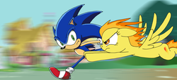 Size: 2533x1157 | Tagged: safe, artist:lightdegel, spitfire, g4, crossover, male, sonic the hedgehog, sonic the hedgehog (series)