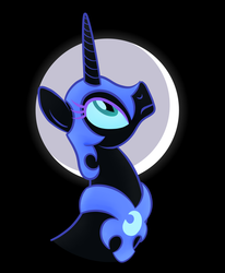 Size: 5614x6829 | Tagged: safe, artist:drawponies, nightmare moon, g4, absurd resolution, female, frown, looking up, portrait, solo, wide eyes