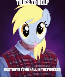 Size: 423x500 | Tagged: safe, derpy hooves, pegasus, pony, g4, advice animal, bad luck brian, exploitable meme, female, mare