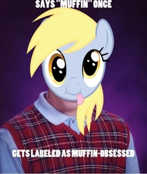 Size: 423x500 | Tagged: safe, derpy hooves, pegasus, pony, g4, advice animal, bad luck brian, exploitable meme, female, mare, muffin