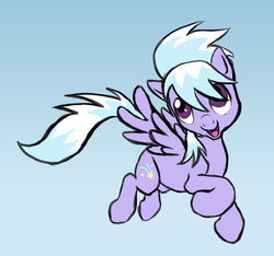 Size: 534x500 | Tagged: safe, artist:aylastardragon, cloudchaser, pegasus, pony, g4, female, flying, mare, open mouth, sky, solo