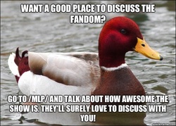 Size: 530x380 | Tagged: safe, /mlp/, advice animal, barely pony related, image macro, malicious advice mallard