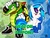 Size: 1024x768 | Tagged: safe, artist:lightdegel, dj pon-3, vinyl scratch, g4, crossover, male, sonic the hedgehog, sonic the hedgehog (series), vector the crocodile, wallpaper