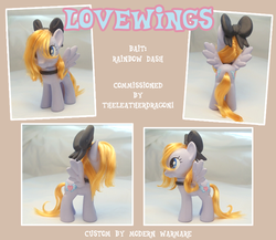 Size: 753x655 | Tagged: safe, artist:modern-warmare, oc, oc only, pegasus, pony, bow, brushable, customized toy, irl, photo, toy