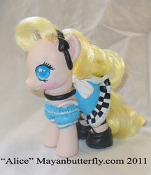 Size: 503x583 | Tagged: safe, artist:mayanbutterfly, alice, alice in wonderland, brushable, customized toy, irl, photo, ponified, toy