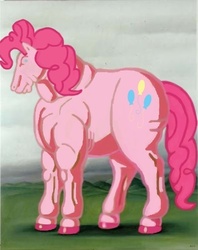 Size: 357x450 | Tagged: safe, artist:1ltdaniels, edit, pinkie pie, horse, g4, female, fernando botero, parody, shame, solo