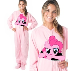 Size: 928x972 | Tagged: safe, pinkie pie, human, g4, clothes, footed sleeper, fourth wall, hand, irl, irl human, pajamas, photo