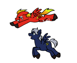 Size: 1121x915 | Tagged: safe, artist:redflamekitty44, car, cars (pixar), doc hudson, lightning mcqueen, ponified