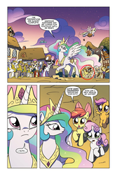 Size: 1065x1598 | Tagged: safe, idw, official comic, apple bloom, davenport, derpy hooves, doctor whooves, mandopony, mayor mare, raven, scootaloo, sweetie belle, time turner, wild fire, alicorn, earth pony, pegasus, pony, unicorn, friendship is magic #7, g4, spoiler:comic, comic, female, filly, foal, male, mare, nightmare rarity (arc), ship:mandofire, shipping, stallion, straight, tempting fate