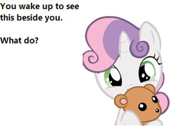 Size: 385x276 | Tagged: safe, sweetie belle, g4, bronybait, cute, diasweetes, hnnng, meme, squee, teddy bear, text, what do