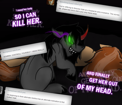 Size: 700x600 | Tagged: safe, artist:wiggles, king sombra, oc, oc:coffee talk, ask king sombra, g4