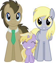 Size: 9672x10984 | Tagged: safe, artist:sirhcx, derpy hooves, dinky hooves, doctor whooves, time turner, pegasus, pony, g4, absurd resolution, cute, equestria's best mother, family, female, happy, male, mare, necktie, ship:doctorderpy, shipping, simple background, smiling, straight, transparent background, trio, underp, vector