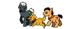 Size: 1818x684 | Tagged: safe, artist:redflamekitty44, dog, earth pony, pony, carl fredricksen, dug, pixar, ponified, russell (up), up