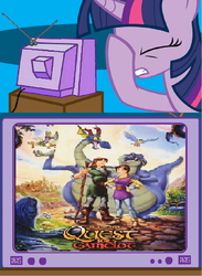 Size: 438x600 | Tagged: safe, twilight sparkle, g4, exploitable meme, facehoof, meme, quest for camelot, tv meme