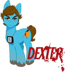 Size: 650x719 | Tagged: safe, artist:pandadox, earth pony, pony, blood, blood orange, dexter, dexter morgan, knife, orange, ponified, simple background, solo, transparent background