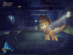 Size: 1024x768 | Tagged: safe, artist:colorfulbrony, applejack, g4, bioshock, ponies in video games